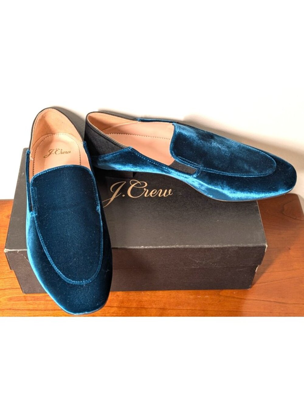 NEW J. Crew Convertible Smoking Slipper in Deep Sea, Women's Size 8/EU 38.5